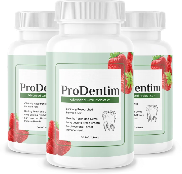 Three bottles of ProDentim Advanced Oral Probiotics, 30 soft tablets each